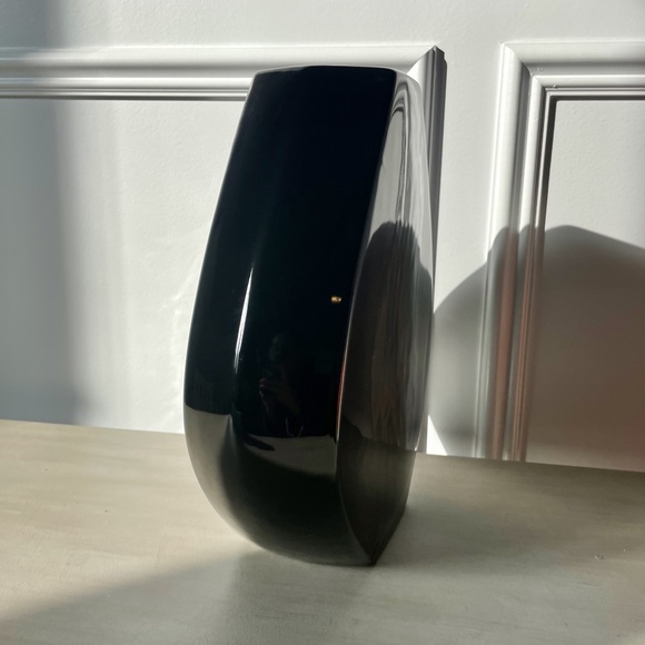 Vintage 1997 Haeger Pottery Shiny Black Art Deco Angular 11" Vase - Rare! - Picture 4 of 8